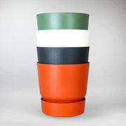 Recycelter Übertopf mit Untersetzer | Rot